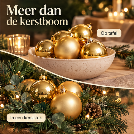 Cheqo® gouden glazen kerstballen, 16 stuks, ca. 8 cm — infographic 6