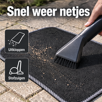 Cheqo® Automatten Set van 4 Tapijt Zwart Grijs - Universeel - Auto Vloermatten - Stofmatten - Voetmatten - Auto Matten - Auto Vloerkleed - Interieur Bescherming met Hakstuk - voor Personenauto, Hatchback, Sedan en SUV - Auto Accessoires — infographic 6