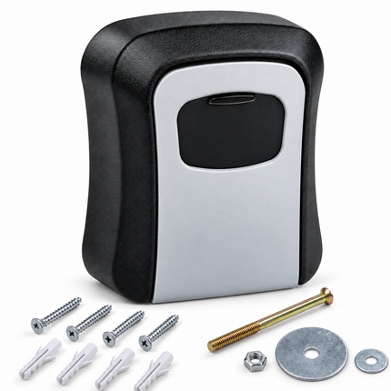 Cheqo® Sleutelkluis met Cijferslot - Sleutelkastje met Code voor Binnen en Buiten - Inclusief Montageset - Key Safe - Sleutelbox - Kluisje met Codeslot voor Thuiszorg - Sleutelopberger - Sleuteldoos - Key Lock Box - Sleutelkluisje Zwart — hoofdbeeld