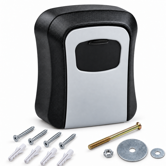 Cheqo® Sleutelkluis met Cijferslot - Sleutelkastje met Code voor Binnen en Buiten - Inclusief Montageset - Key Safe - Sleutelbox - Kluisje met Codeslot voor Thuiszorg - Sleutelopberger - Sleuteldoos - Key Lock Box - Sleutelkluisje Zwart — hoofdbeeld