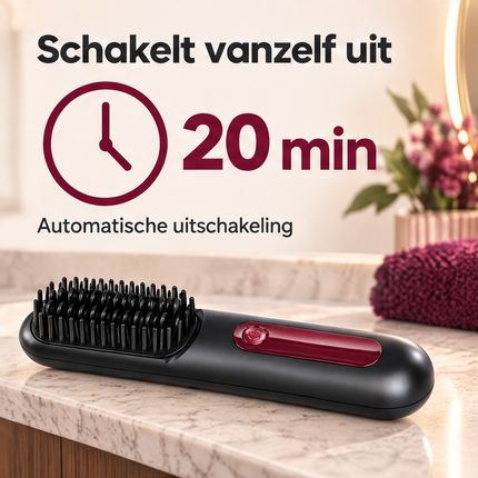 Cheqo® Draadloze Stijlborstel - Elektrische Haarborstel - Warmteborstel - Oplaadbare Stijlborstel - Stijlkam - Straight Brush - Draagbare Stijlborstel - Steilborstel - Haarstijlborstel - Stijlborstel voor op Reis - Stijlborstel Zwart — infographic 6