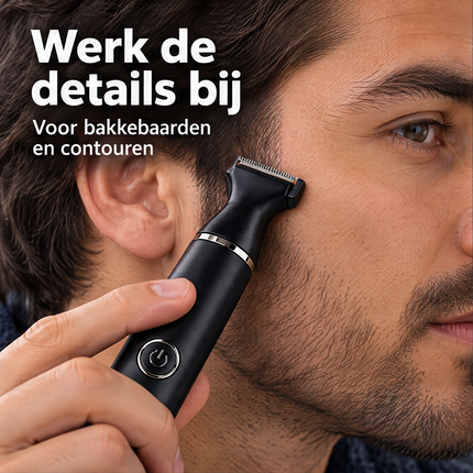 Cheqo® Neustrimmer 4-in-1 - Oortrimmer - Wenkbrauwtrimmer - Baardtrimmer - Neushaartrimmer - Trimmerset voor Heren - Scheerapparaat - Precisietrimmer - Oorhaartrimmer - Bakkebaardtrimmer - Multigroomer - Gezichtstrimmer - Cadeau voor Mannen — infographic 2