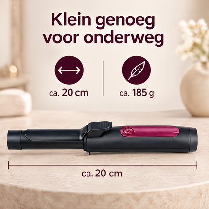 Cheqo® Draadloze Krultang - Oplaadbare Krultang - Krultang met Klem - Haarkruller - Hair Curler - Krulijzer - Curling Iron - Keramische Krultang - Krultang voor Onderweg - Haar Styler - Krultang voor Dames - Krultang Zwart - Krullentang — infographic 3