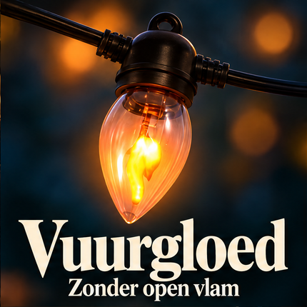 ARCHIEF ONVOLLEDIGE SET | NIET GESELECTEERD / VERVANGEN | info-2 v1 | PASS: macro laat puntvormige transparante huls, intern vlameffect, bovenste oog en twee geribbelde kabelinvoeren zien zoals bron. Zonder open vlam klopt; geen merk/ongewenste reflectie, alle randen doorlopend.