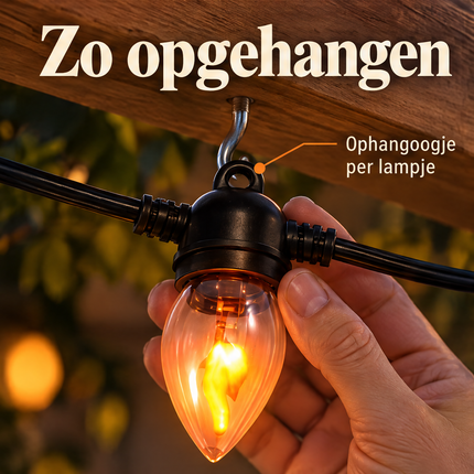 ARCHIEF ONVOLLEDIGE SET | NIET GESELECTEERD / VERVANGEN | info-4 v1 | PASS: brongetrouw ophangoog boven zwarte fitting, aanwijzer eindigt op oog. Metalen haak is gebruiksstyling; hand ondersteunt fitting. Transparante puntvorm en kabelinvoeren behouden; copy leesbaar, geen merklek of randschade.