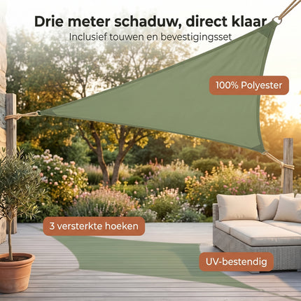 Cheqo® Schaduwdoek Driehoek Groen - Benefit Map