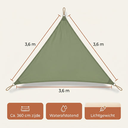 Cheqo® Schaduwdoek Driehoek Groen - Specs