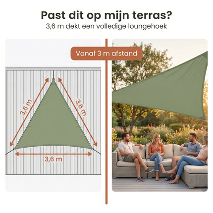 Cheqo® Schaduwdoek Driehoek Groen - Bezwaarkiller