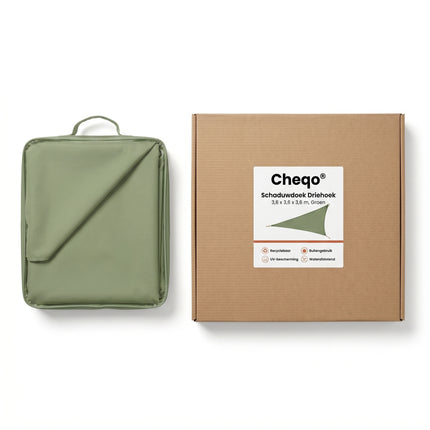 Cheqo® Schaduwdoek Driehoek Groen - Verpakking