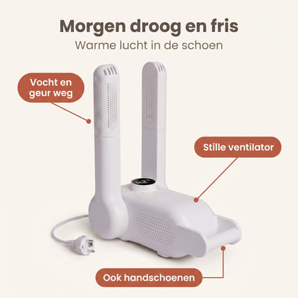 Cheqo® Schoenendroger - Elektrische Schoendroger - Schoenverfrisser - Schoendroger met Timer - Geurvreter voor Schoenen - Schoenverwarmer - Laarzendroger - Skischoendroger - Handschoenendroger - Verstelbare Schoenen Droger voor Sportschoenen - Fix V5 - Benefit Map