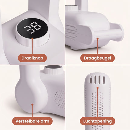 Cheqo® Schoenendroger - Elektrische Schoendroger - Schoenverfrisser - Schoendroger met Timer - Geurvreter voor Schoenen - Schoenverwarmer - Laarzendroger - Skischoendroger - Handschoenendroger - Verstelbare Schoenen Droger voor Sportschoenen - Fix V2 - Detail Split