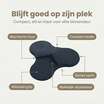 Cheqo® Deurstopper - Deurstop - Deurstopper Antraciet - Deurstopper Zwart - Deurstoppers - Deurwig - Deurklem - Deurbuffer - Deurbuffer Vloer - Deurstopper Vloer - Deurstopper Binnen
