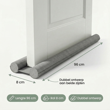 Cheqo® Tochtstrip - Tochtstrip Deur - Tochtstrip Deur Onderkant - Deurtochtstrip - Tochtband - Tochtband Deur - Tochtwering Deur - Tochtstopper Deur - Tochtstopper - Deurstrip Tegen Tocht - Tochtstrip Grijs