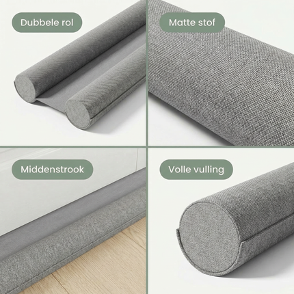 Cheqo® Tochtstrip - Tochtstrip Deur - Tochtstrip Deur Onderkant - Deurtochtstrip - Tochtband - Tochtband Deur - Tochtwering Deur - Tochtstopper Deur - Tochtstopper - Deurstrip Tegen Tocht - Tochtstrip Grijs