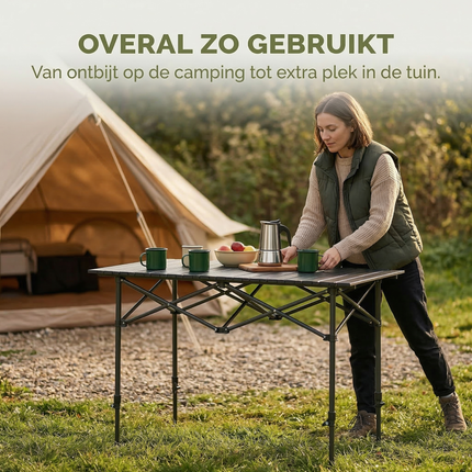 Cheqo® Inklapbare Tafel - Klaptafel - Vouwtafel - Campingtafel - Campingtafel Inklapbaar - Opvouwbare Tafel - Opvouwbare Campingtafel - Kampeertafel - Inklapbare Campingtafel - Camping Tafel