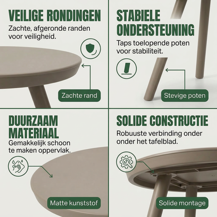 Cheqo® Kindertafel - Kinder Tafel - Kindertafeltje - Kinder Tafeltje - Ronde Kindertafel - Ronde Kinder Tafel - Kindertafel Rond - Speeltafel Kinderen - Speeltafeltje - Kindertafel Slaapkamer - Kindertafel Speelhoek