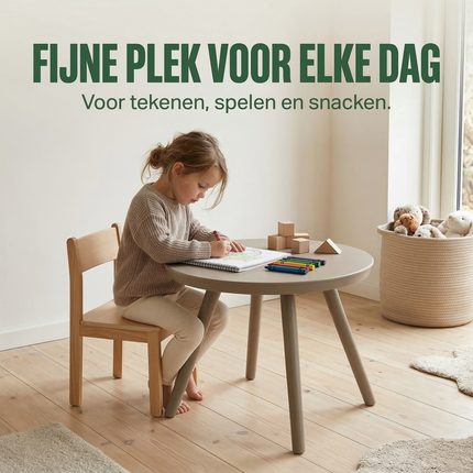 Cheqo® Kindertafel - Kinder Tafel - Kindertafeltje - Kinder Tafeltje - Ronde Kindertafel - Ronde Kinder Tafel - Kindertafel Rond - Speeltafel Kinderen - Speeltafeltje - Kindertafel Slaapkamer - Kindertafel Speelhoek