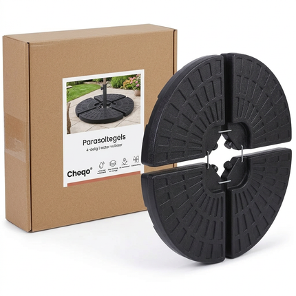 Cheqo® Parasoltegels - Parasoltegel - Parasolvoettegels - Verzwaringsplaten Parasol - Parasol Verzwaringsplaten - Tegels Parasolvoet - Parasolvoet Tegels - Parasolvoet Kruisvoet