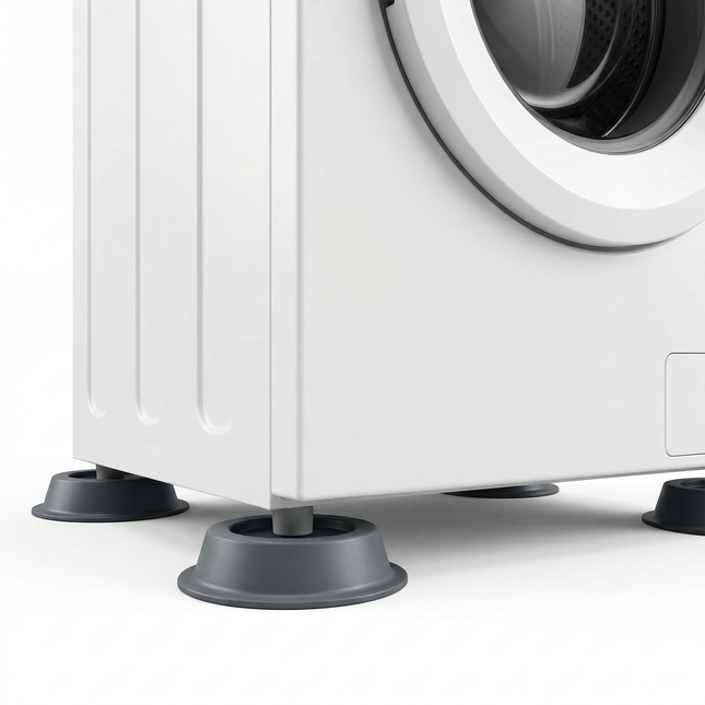 Cheqo® Trillingsdempers Wasmachine - Wasmachine Dempers - Wasmachine Verhoger - Anti Trillingsdempers Wasmachine - Anti Vibratie Dempers Wasmachine - Wasmachine Voetjes - Wasmachine Pootjes - Demper Pads Wasmachine
