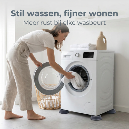Cheqo® Trillingsdempers Wasmachine - Wasmachine Dempers - Wasmachine Verhoger - Anti Trillingsdempers Wasmachine - Anti Vibratie Dempers Wasmachine - Wasmachine Voetjes - Wasmachine Pootjes - Demper Pads Wasmachine