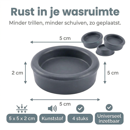 Cheqo® Trillingsdempers Wasmachine - Wasmachine Dempers - Wasmachine Verhoger - Anti Trillingsdempers Wasmachine - Anti Vibratie Dempers Wasmachine - Wasmachine Voetjes - Wasmachine Pootjes - Demper Pads Wasmachine