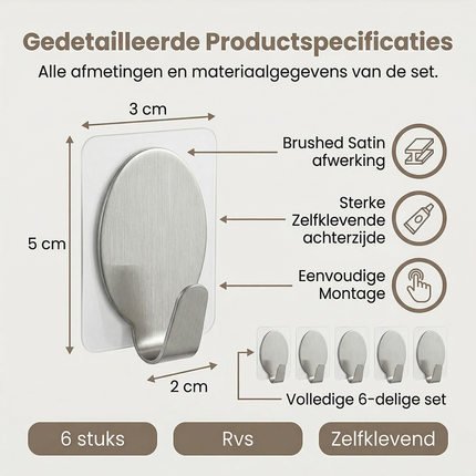 Cheqo® Handdoekhaakjes - Handdoekhaak - Handdoekhaakjes Set - Zelfklevende Handdoekhaakjes - Zelfklevende Haakjes - Plakhaakjes - Wandhaakjes - Wandhaak - Ophanghaakjes - Ophanghaken