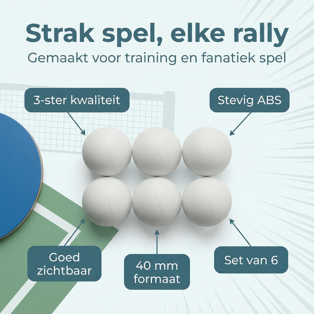Cheqo® Pingpongballen - Tafeltennisballen - Ping Pong Balletjes - Tafeltennis Ballen - Pingpong Balletjes - Witte Pingpongballen - Witte Tafeltennisballen - Pingpongballen 3 Ster