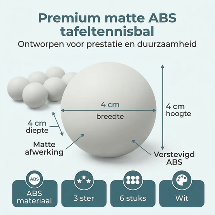 Cheqo® Pingpongballen - Tafeltennisballen - Ping Pong Balletjes - Tafeltennis Ballen - Pingpong Balletjes - Witte Pingpongballen - Witte Tafeltennisballen - Pingpongballen 3 Ster