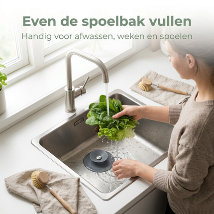 Cheqo® Gootsteenstop - Afvoerstop - Afvoerplug - Gootsteenstopper - Gootsteen Plug - Gootsteen Dop - Plugstop - Badstop - Wastafel Stop - Wastafel Plug - Spoelbak Stop - Wasbak Stop - Afvoerstop Keuken