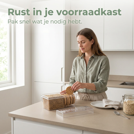 Cheqo® Cracker Bewaardoos - Crackerdoos - Knackebrod Bewaardoos - Knäckebröd Bewaardoos - Crackerbox - Vershouddoos Crackers - Bewaardoos Crackers - Bewaardoos Knäckebröd - Luchtdichte Crackerdoos