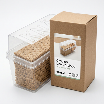 Cheqo® Cracker Bewaardoos - Crackerdoos - Knackebrod Bewaardoos - Knäckebröd Bewaardoos - Crackerbox - Vershouddoos Crackers - Bewaardoos Crackers - Bewaardoos Knäckebröd - Luchtdichte Crackerdoos