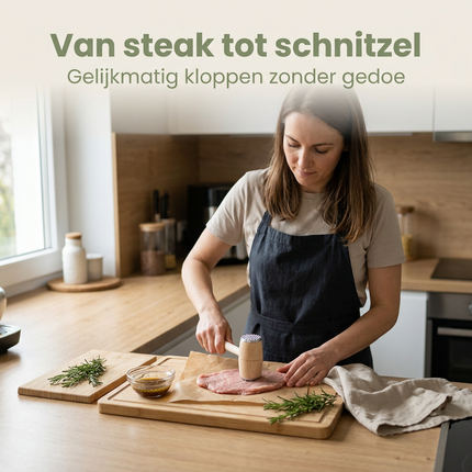 Cheqo® Vleeshamer - Vleesklopper - Vleesvermalser - Vleeshamer Dubbelzijdig - Dubbelzijdige Vleeshamer - Vleeshamer Keuken - Vleeshamer BBQ - Vleeshamer Schnitzel - Schnitzelhamer - Steakhamer