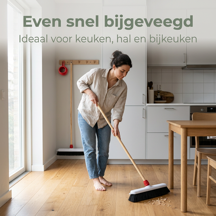 Cheqo® Kamerveger - Kamerveger met Steelhouder - Kamerveger met Houder - Stoffer met Steelhouder - Stoffer met Houder - Stoffer - Handstoffer - Veger - Kamerbezem - Bezem voor Binnen