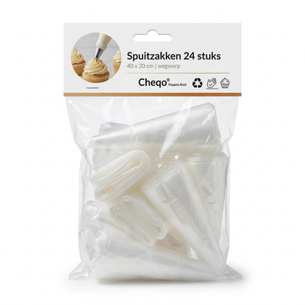 Cheqo® Wegwerp Spuitzakken - Spuitzakken - Spuitzak - Garneerzakken - Garneerzak - Icing Bag - Puntzak - Piping Bags - Slagroom Spuitzak
