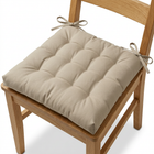Cheqo® Stoelkussen - Zitkussen - Stoelkussen Beige - Zitkussen Beige - Zitkussen Stoel - Stoelkussen Eetkamer - Zitkussen Eetkamer - Tuinstoelkussen - Tuinstoelkussen Beige - Stoelkussen Vierkant