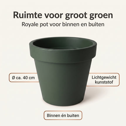Cheqo® Bloempot Rond 40 cm Donkergroen - Benefit Map