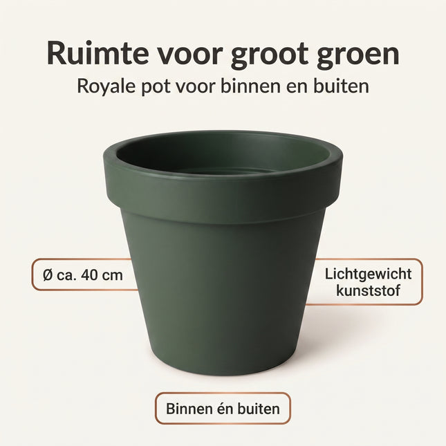 Cheqo® Bloempot Rond 40 cm Donkergroen - Benefit Map
