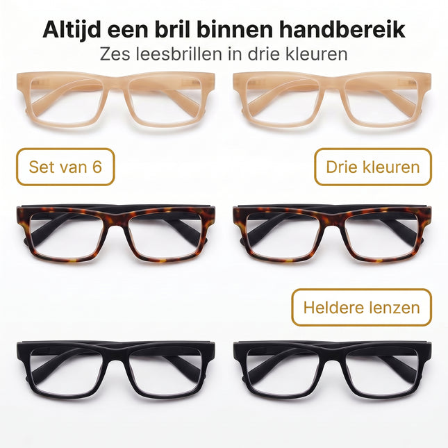 Cheqo Leesbrillen Set van 6 - Dames