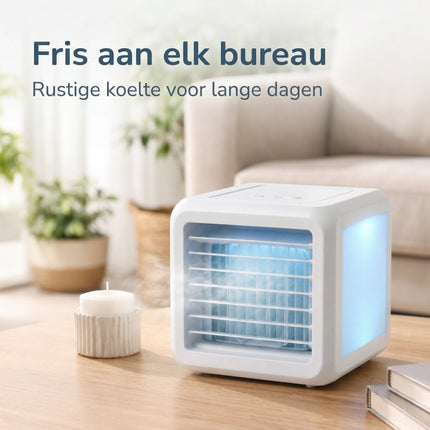 Cheqo Mini Aircooler - Luchtkoeler - Ventilator - Mini Airco - Tafelventilator - Bureau Ventilator - Luchtbevochtiger - Mobiele Airco - Lifestyle