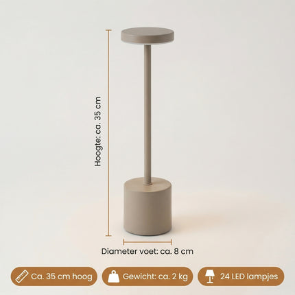 Cheqo® Tafellamp Taupe - Specs