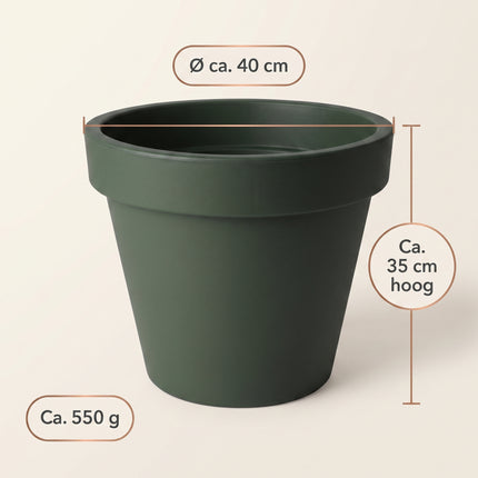 Cheqo® Bloempot Rond 40 cm Donkergroen - Specs (oude v0)