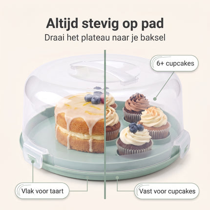 Cheqo® Taartplateau 2-in-1 - Taartstolp - Cupcakehouder - Bezwaarkiller (oude v0)