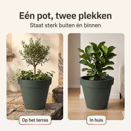 Cheqo® Bloempot Rond 40 cm Donkergroen - Bezwaarkiller