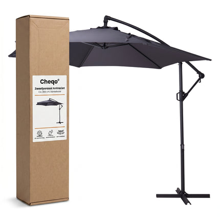 Cheqo® Zweefparasol Antraciet - Verpakking