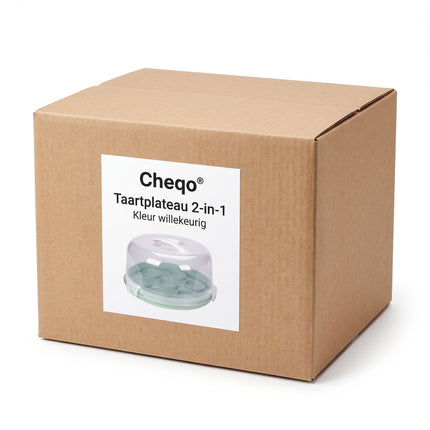 Cheqo® Taartplateau 2-in-1 - Taartstolp - Cupcakehouder - Verpakking