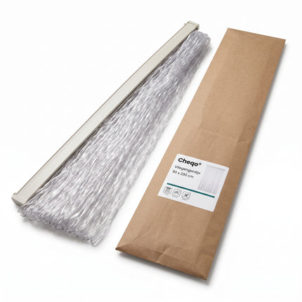 Cheqo® Vliegengordijn - Deurgordijn - Horgordijn - Deurhor - Insectengordijn - Draadgordijn - PVC Strengengordijn - Transparant Gordijn - Vliegenwerend Gordijn - Gordijn voor Balkondeur - Gordijn voor Tuindeur - Gordijn voor Binnendeur - Verpakking