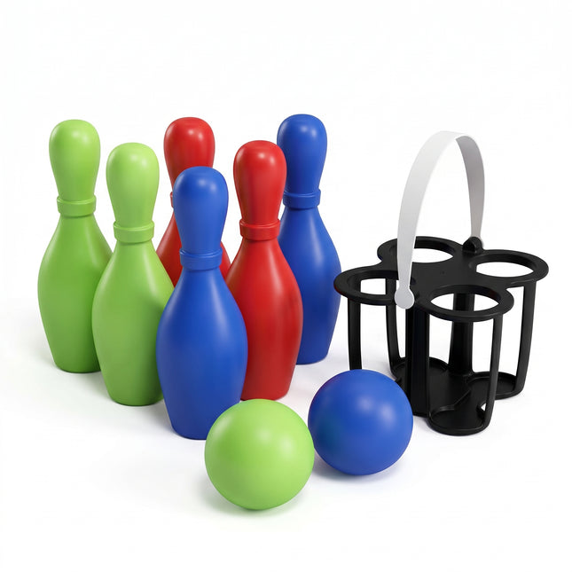 Cheqo® Kegelset 8-Delig - Bowlingset voor Kinderen - Kegelspel met Kegels en Bal - Bowling Speelgoed - Bowlen Binnen en Buiten - Buitenspeelgoed - Kleurrijke Kunststof Kegels - Speelset - Junior Bowlingspel - Speelgoed vanaf 3 Jaar