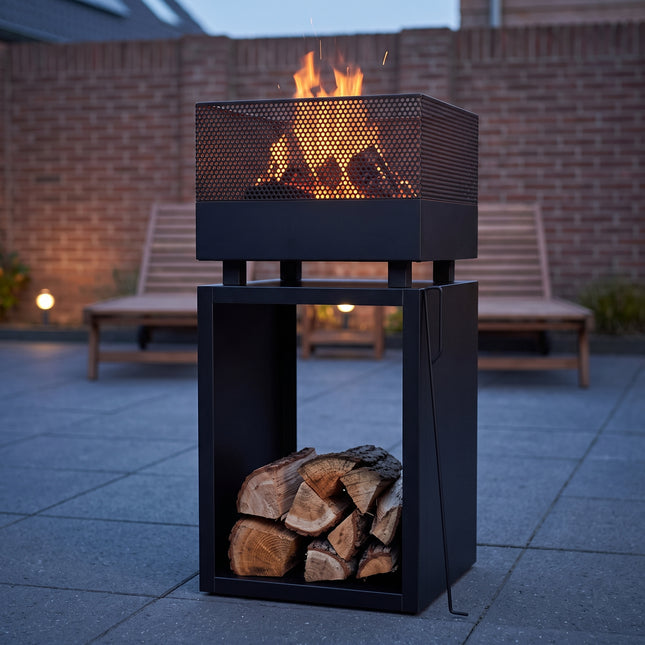 infographic-1-life: Fire basket 39x39x85cm