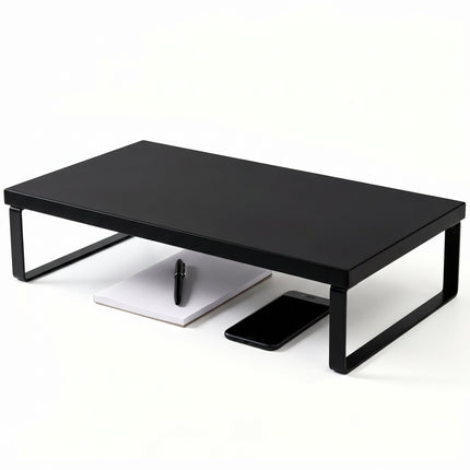 Cheqo® Monitorstandaard Zwart - Hero Studio (niet geselecteerd, oude v0: vervangen door gespiegelde versie voor familie-camerahoek)