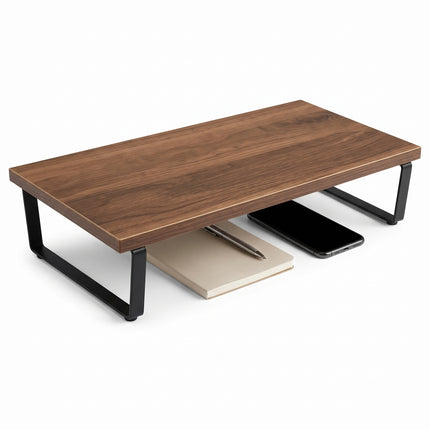 Cheqo® Monitorstandaard Bruin - Hero Studio (niet geselecteerd, oude v0: afgekeurd, rechthoekige poten en te licht blad)